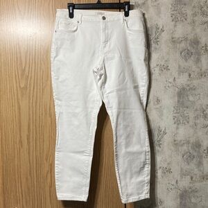 LOFT Outlet Women’s White Denim Pants Size 12 Curvy Skinny